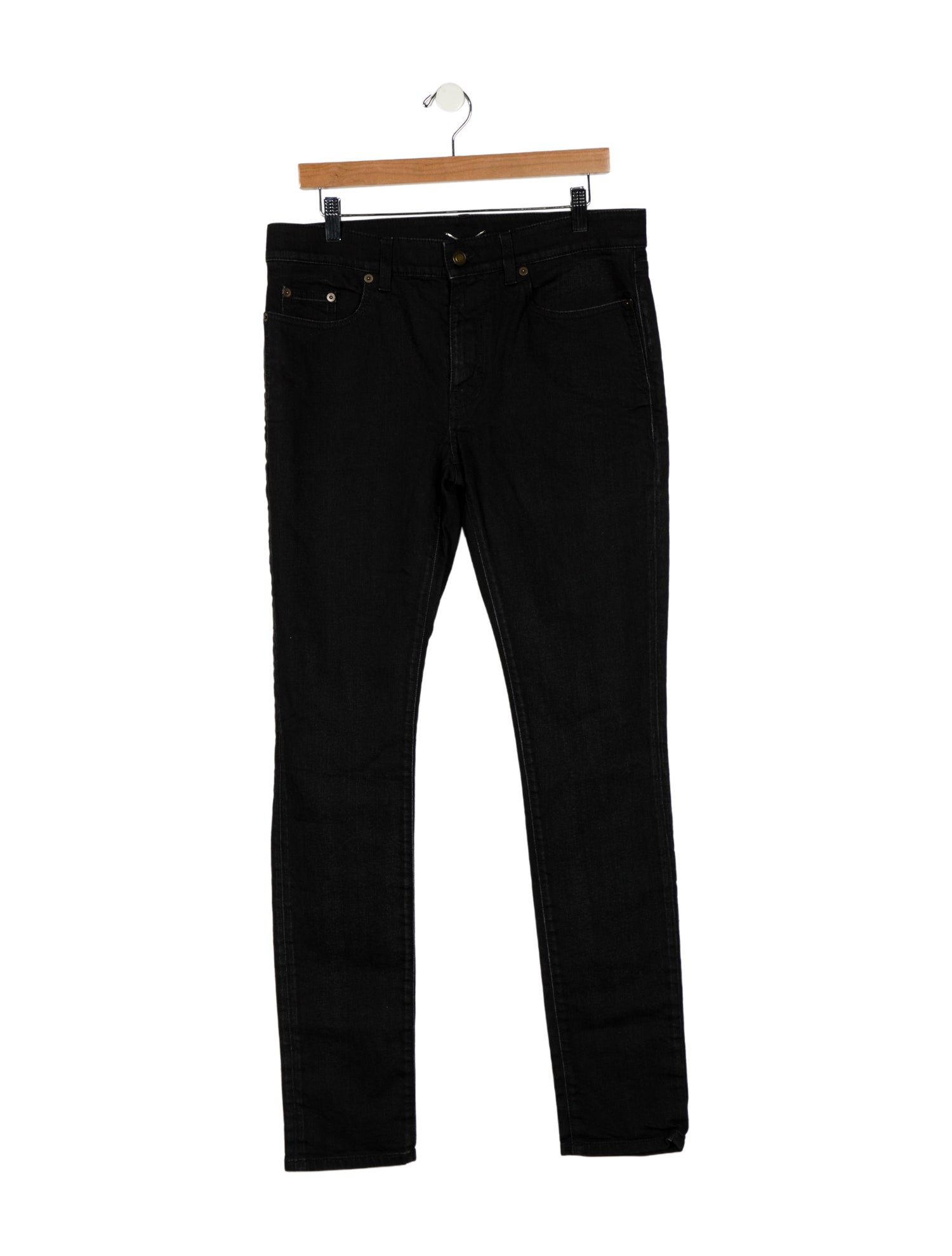 Saint Laurent Mid-Rise Straight Leg Jeans