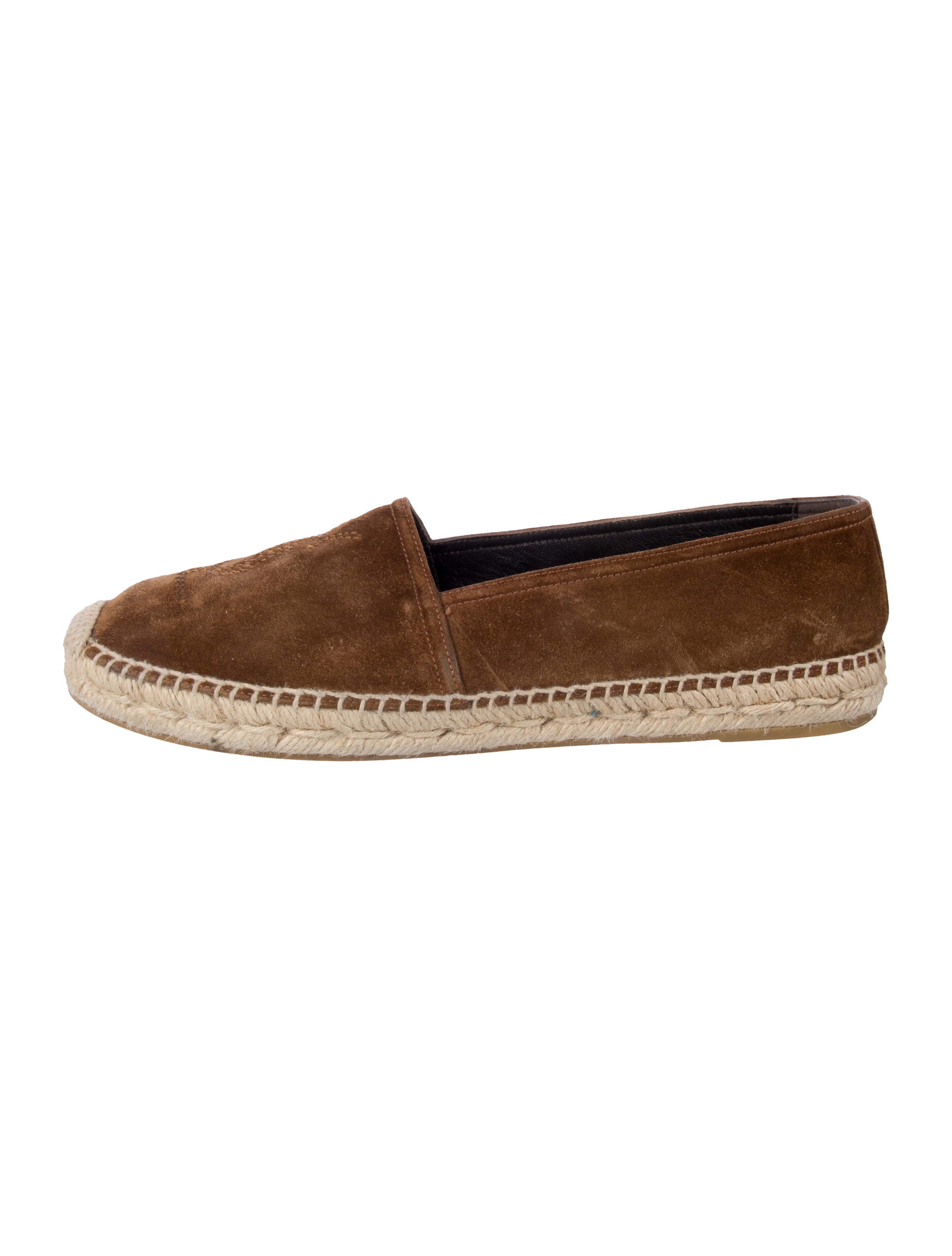 Saint Laurent Chevron Suede Espadrilles