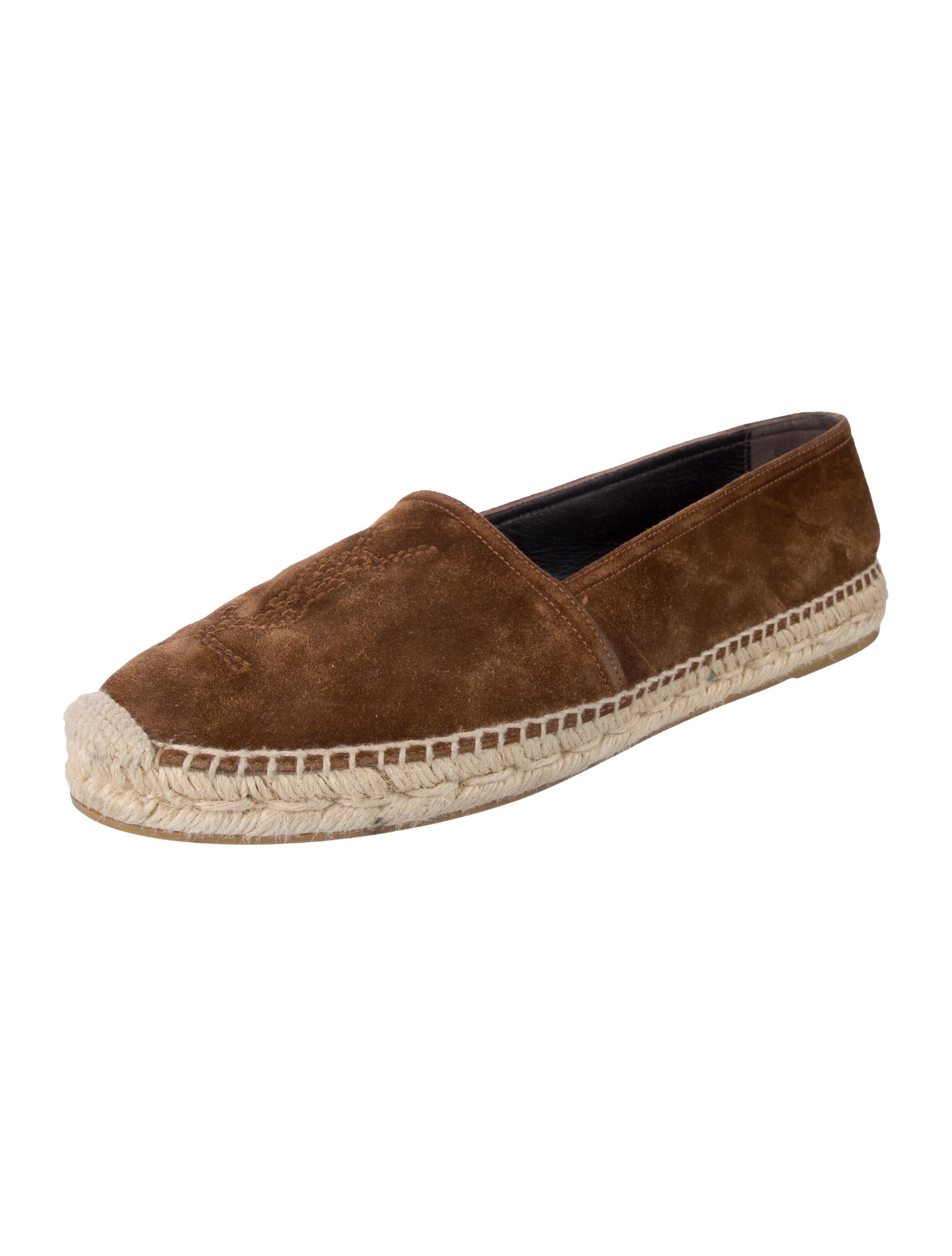 Saint Laurent Chevron Suede Espadrilles
