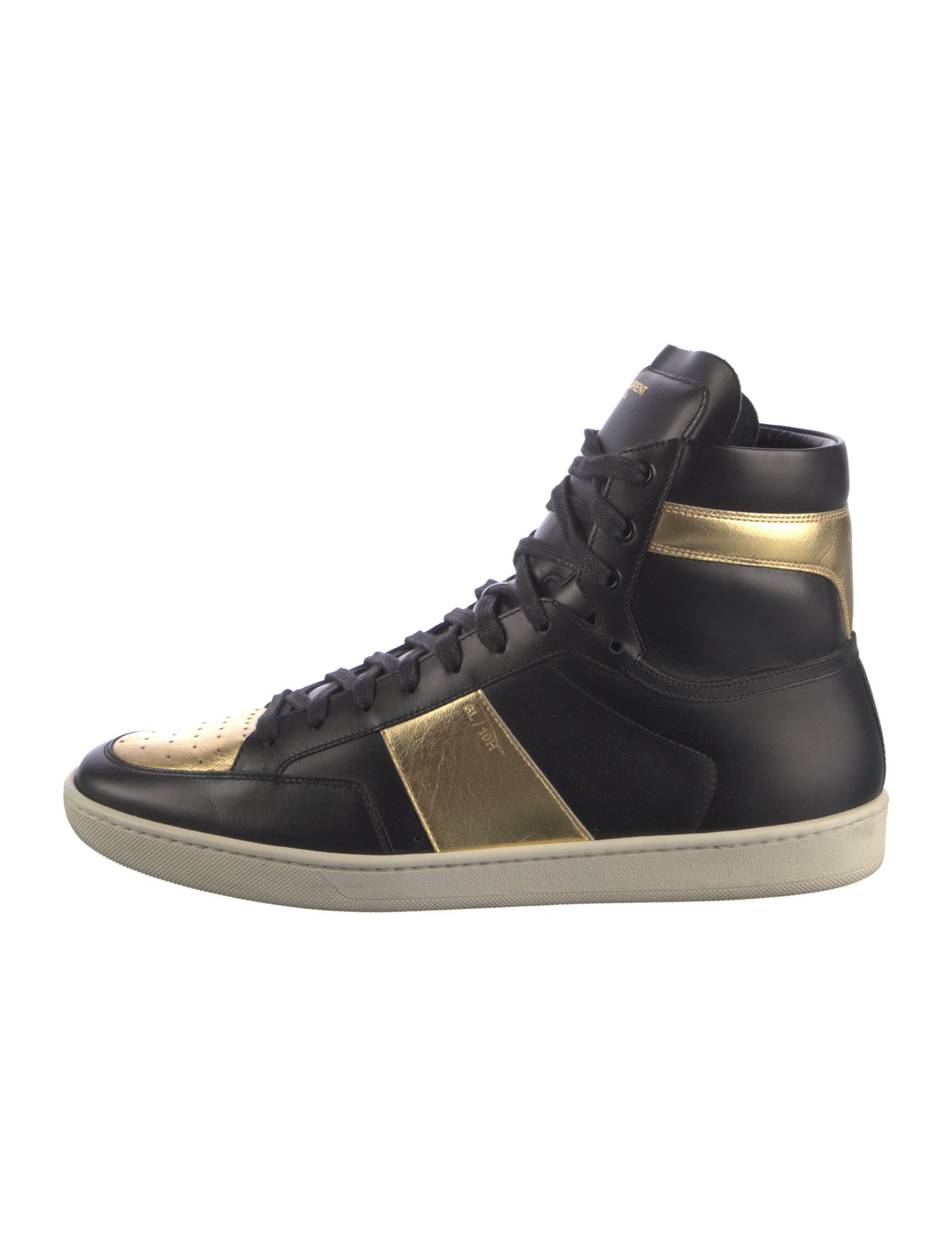 Saint Laurent Leather Colorblock Pattern Sneakers