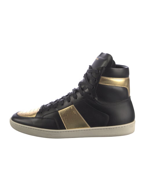 Saint Laurent Leather Colorblock Pattern Sneakers
