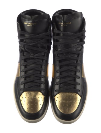 Saint Laurent Leather Colorblock Pattern Sneakers