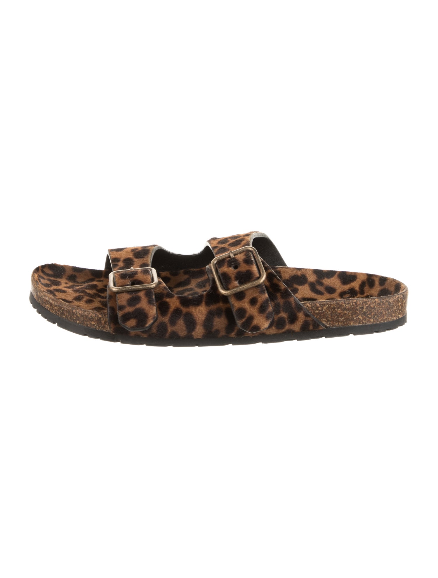 Saint Laurent Ponyhair Animal Print Slides