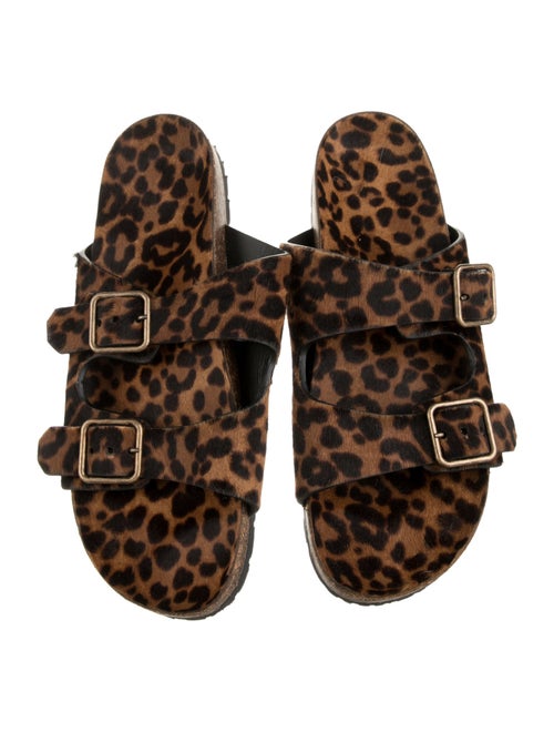 Saint Laurent Ponyhair Animal Print Slides