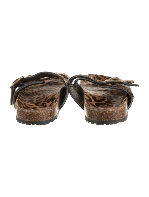 Saint Laurent Ponyhair Animal Print Slides