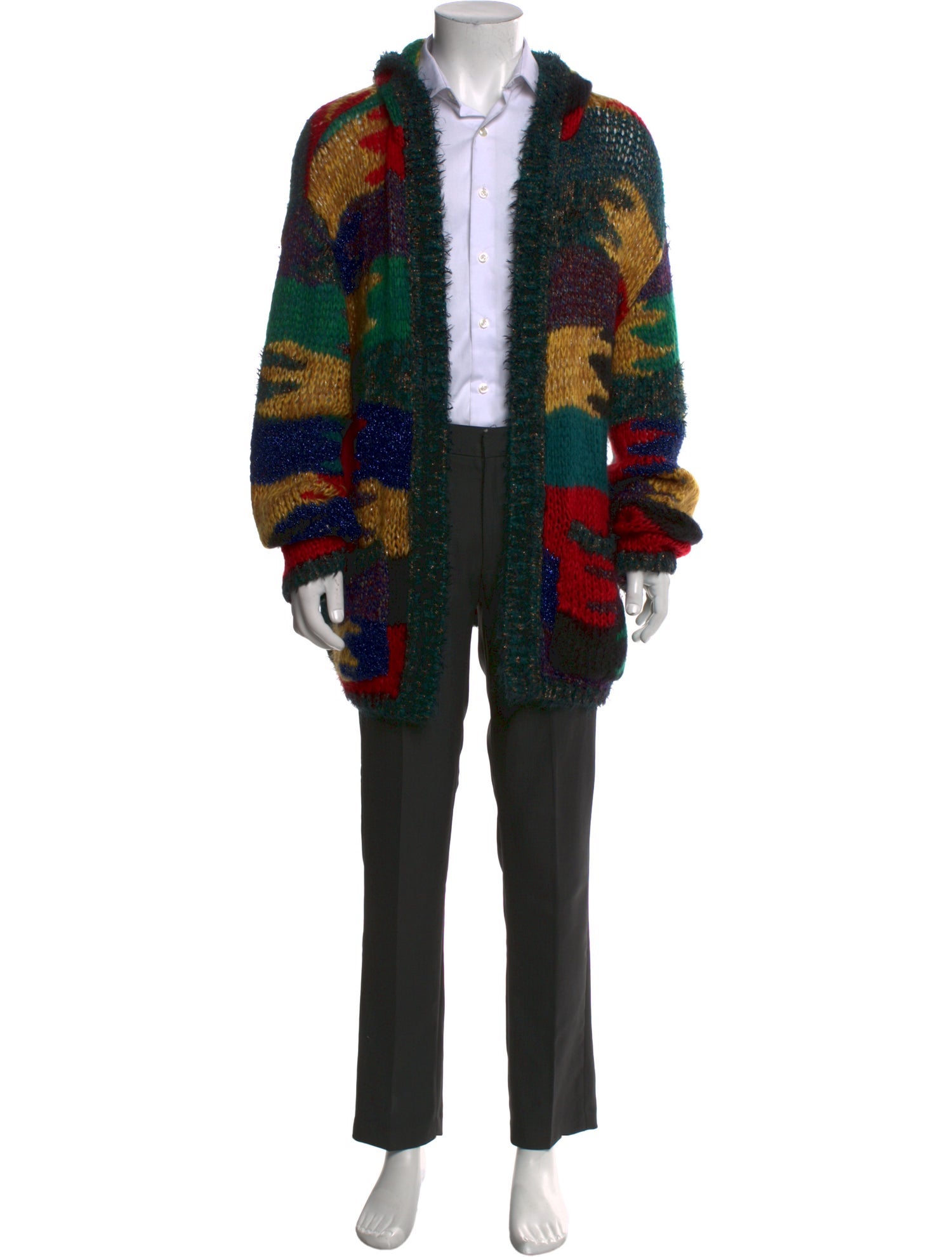 Saint Laurent 2018 Colorblock Pattern Cardigan