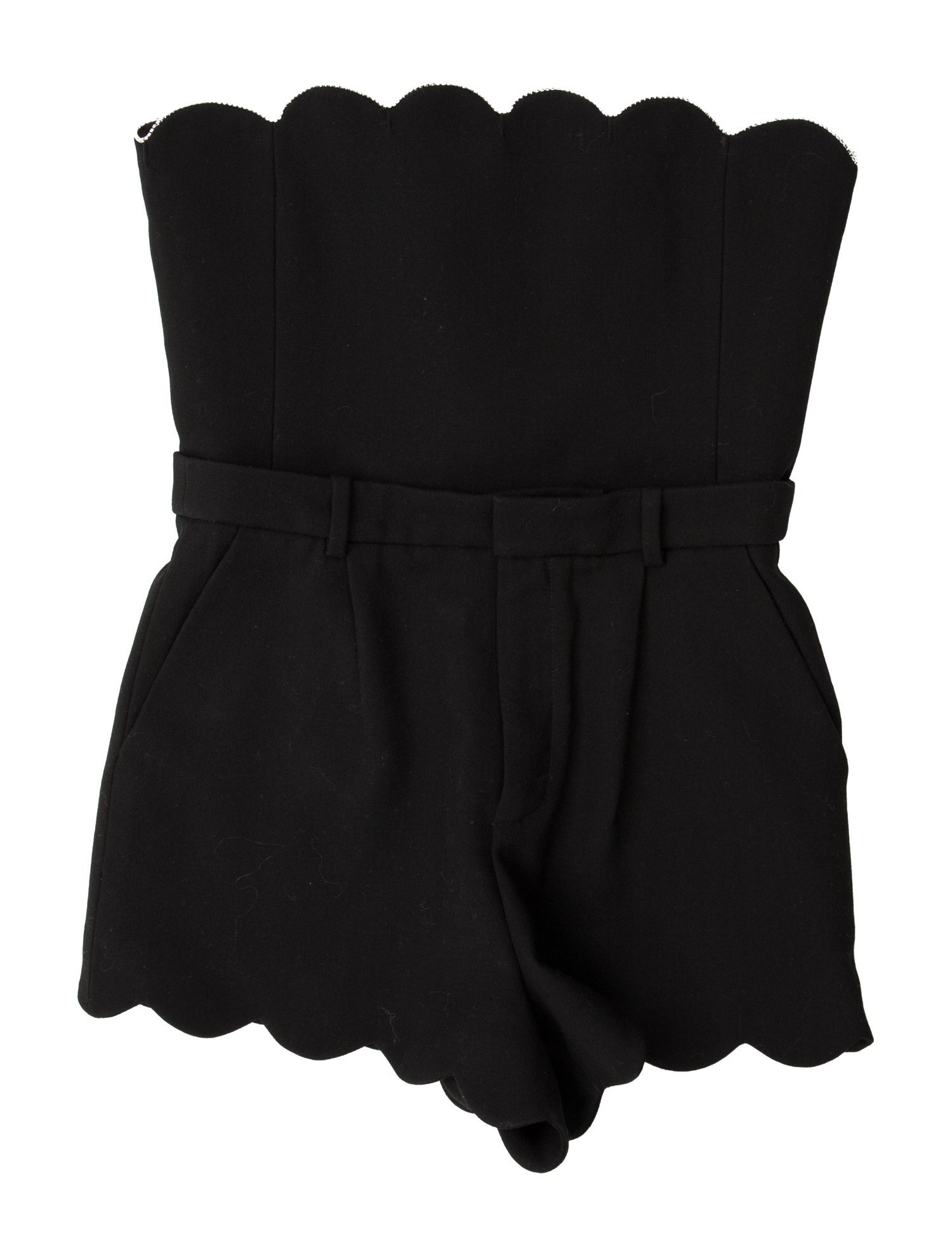 Saint Laurent Wool Strapless Romper