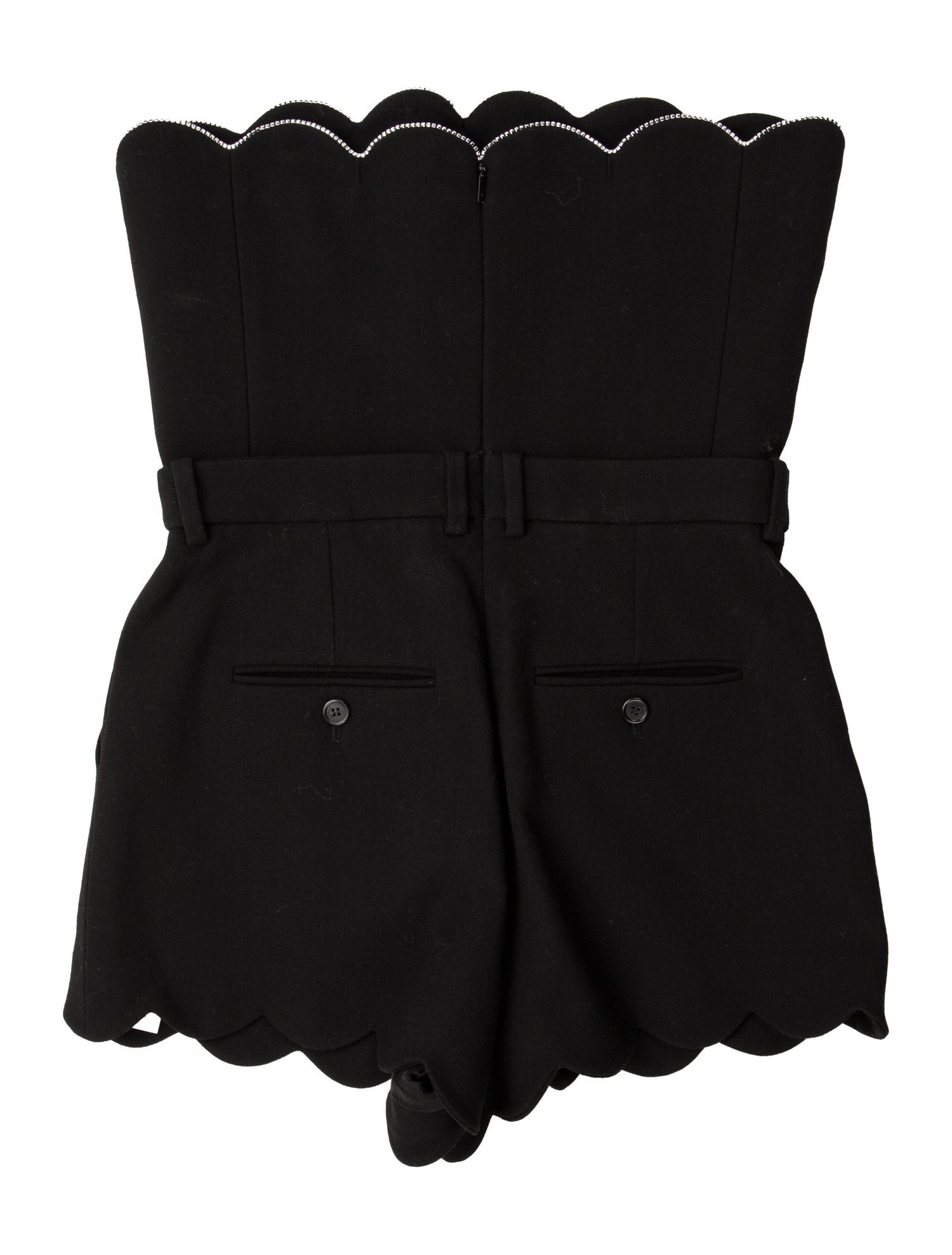 Saint Laurent Wool Strapless Romper