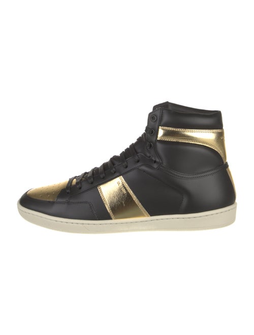 Saint Laurent Leather Colorblock Pattern Sneakers