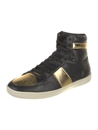 Saint Laurent Leather Colorblock Pattern Sneakers