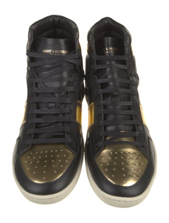 Saint Laurent Leather Colorblock Pattern Sneakers