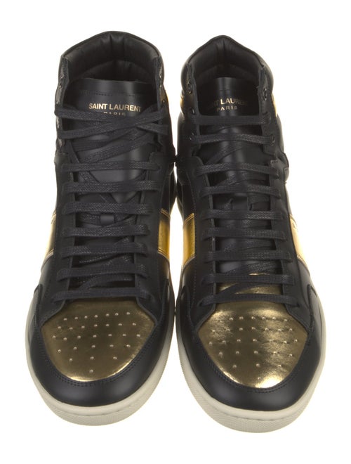 Saint Laurent Leather Colorblock Pattern Sneakers