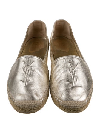 Saint Laurent Signature Logo Leather Espadrille Sneakers
