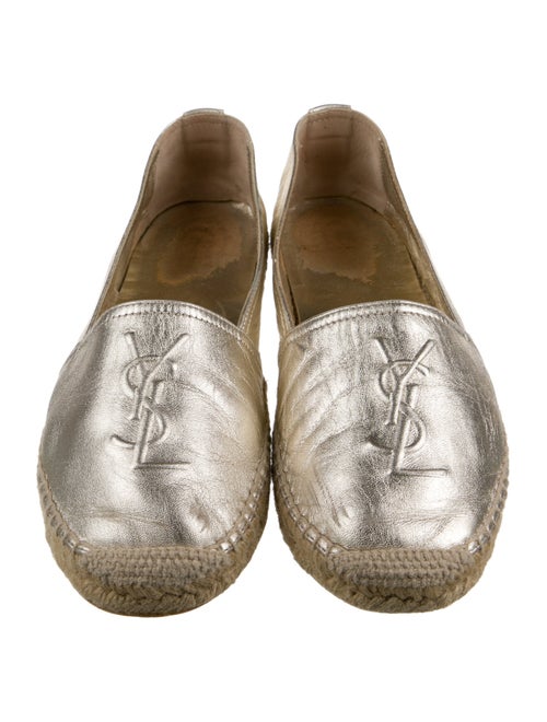 Saint Laurent Signature Logo Leather Espadrille Sneakers