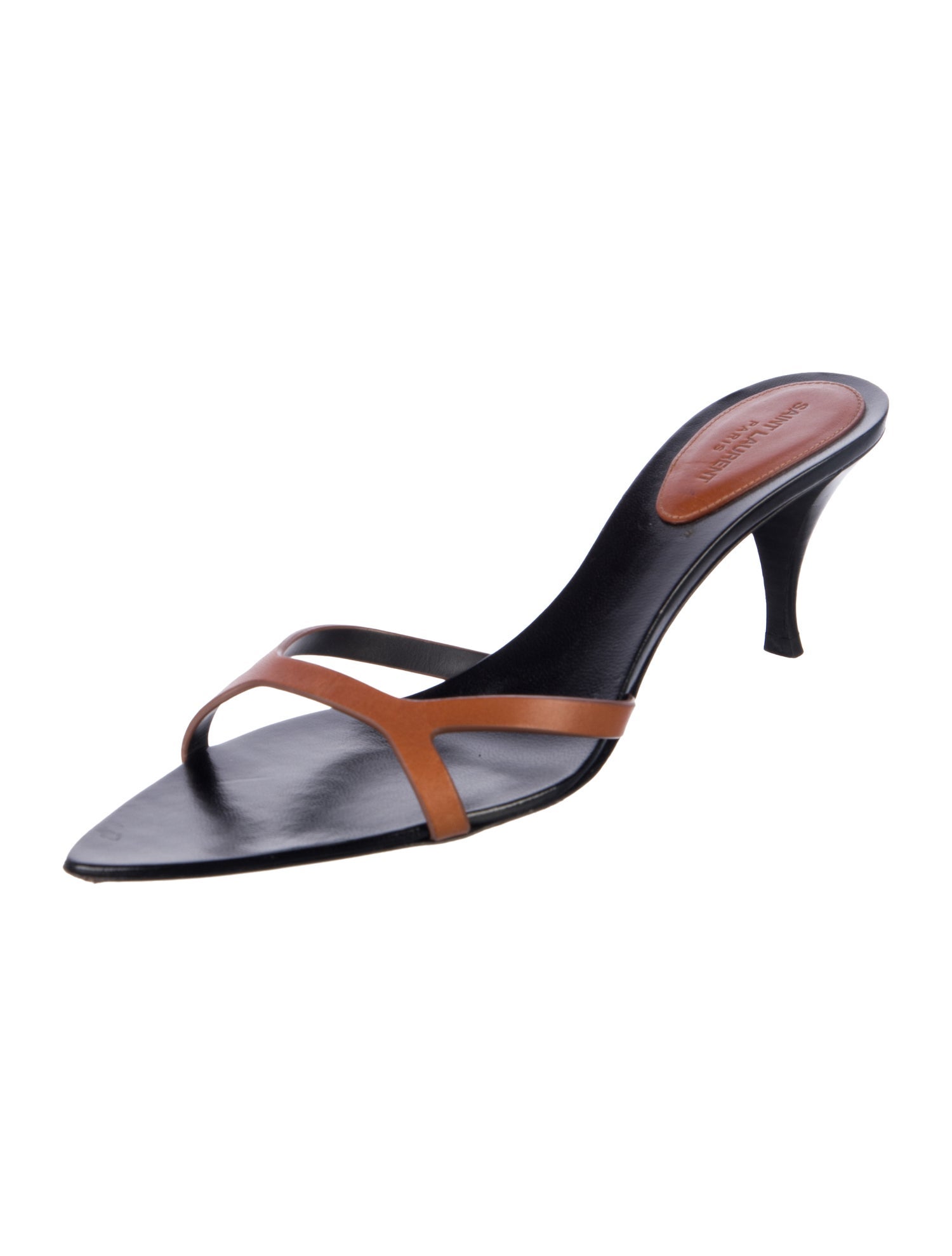 Saint Laurent Leather Colorblock Pattern Slides