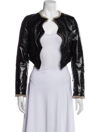 Saint Laurent Leather Faux Fur Jacket