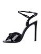 Saint Laurent Patent Leather Bow Accents Sandals