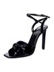 Saint Laurent Patent Leather Bow Accents Sandals