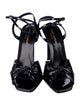 Saint Laurent Patent Leather Bow Accents Sandals