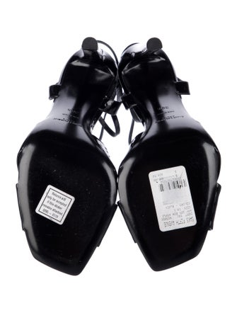 Saint Laurent Patent Leather Bow Accents Sandals
