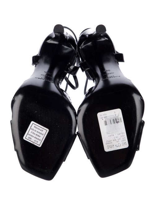 Saint Laurent Patent Leather Bow Accents Sandals