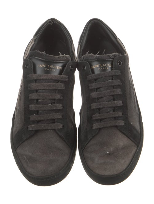 Saint Laurent Canvas Embroidered Accent Sneakers