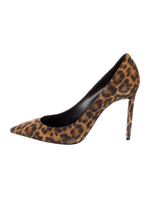 Saint Laurent Suede Animal Print Pumps