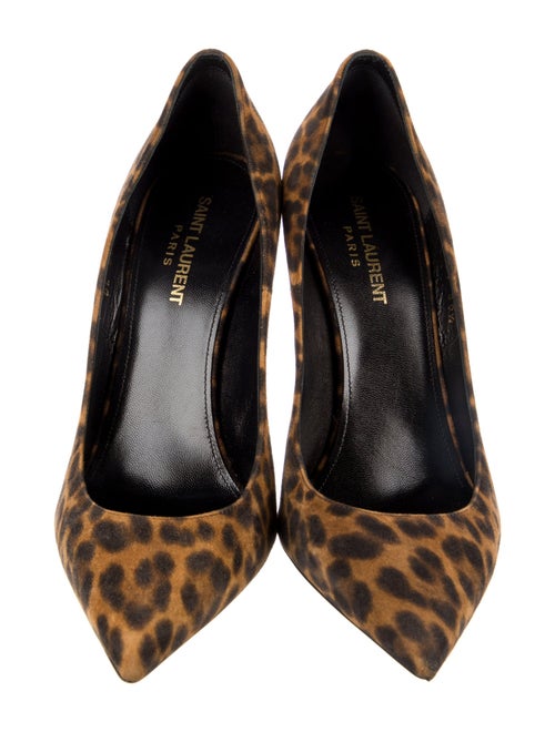 Saint Laurent Suede Animal Print Pumps
