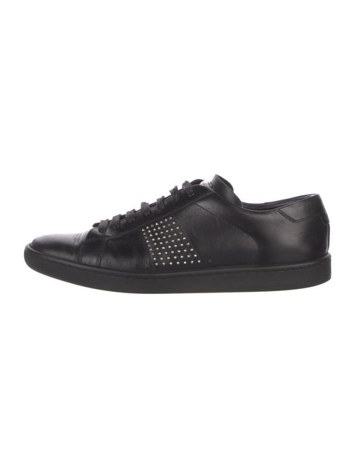 Saint Laurent Leather Studded Accents Sneakers