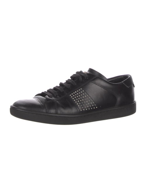 Saint Laurent Leather Studded Accents Sneakers