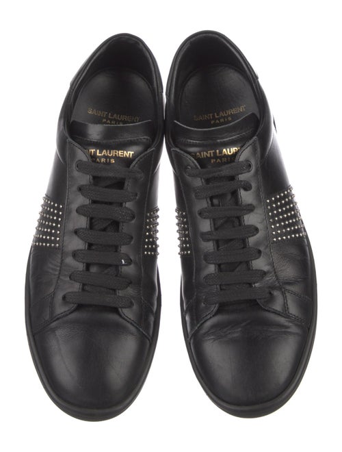 Saint Laurent Leather Studded Accents Sneakers