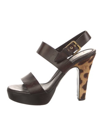 Saint Laurent Leather Slingback Sandals