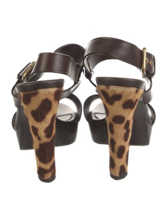 Saint Laurent Leather Slingback Sandals