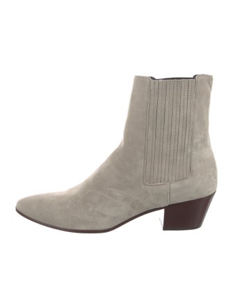 Saint Laurent Suede Colorblock Pattern Chelsea Boots
