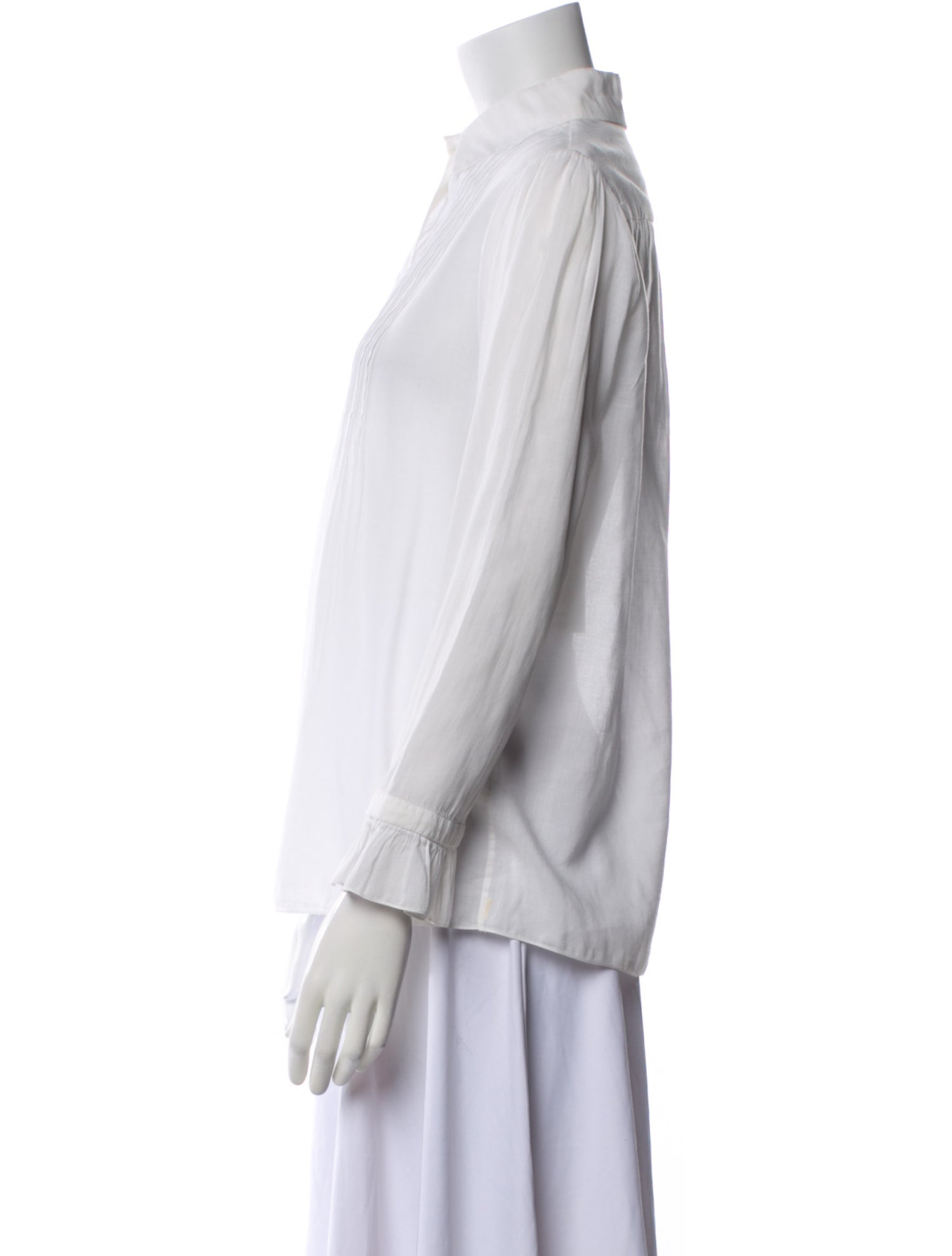 Saint Laurent Three-Quarter Sleeve Button-Up Top