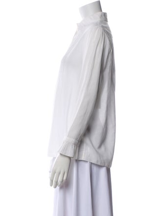 Saint Laurent Three-Quarter Sleeve Button-Up Top