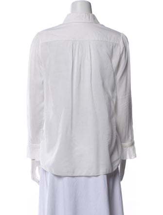 Saint Laurent Three-Quarter Sleeve Button-Up Top