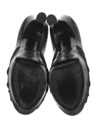 Saint Laurent Leather Bow Accents Pumps