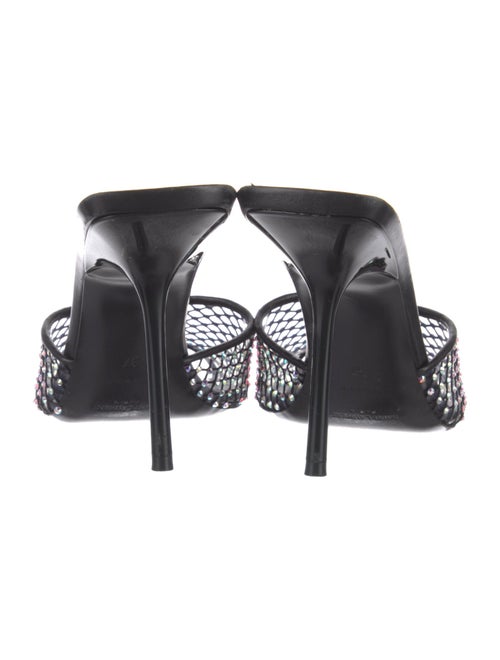 Saint Laurent Leather Crystal Embellishments Slides
