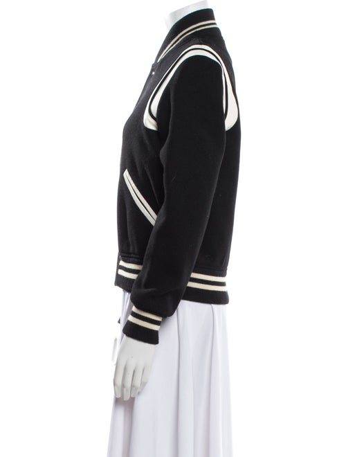 Saint Laurent Virgin Wool Graphic Print Bomber Jacket