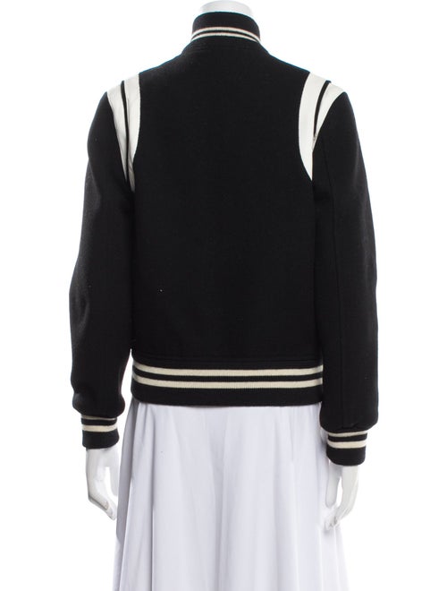 Saint Laurent Virgin Wool Graphic Print Bomber Jacket