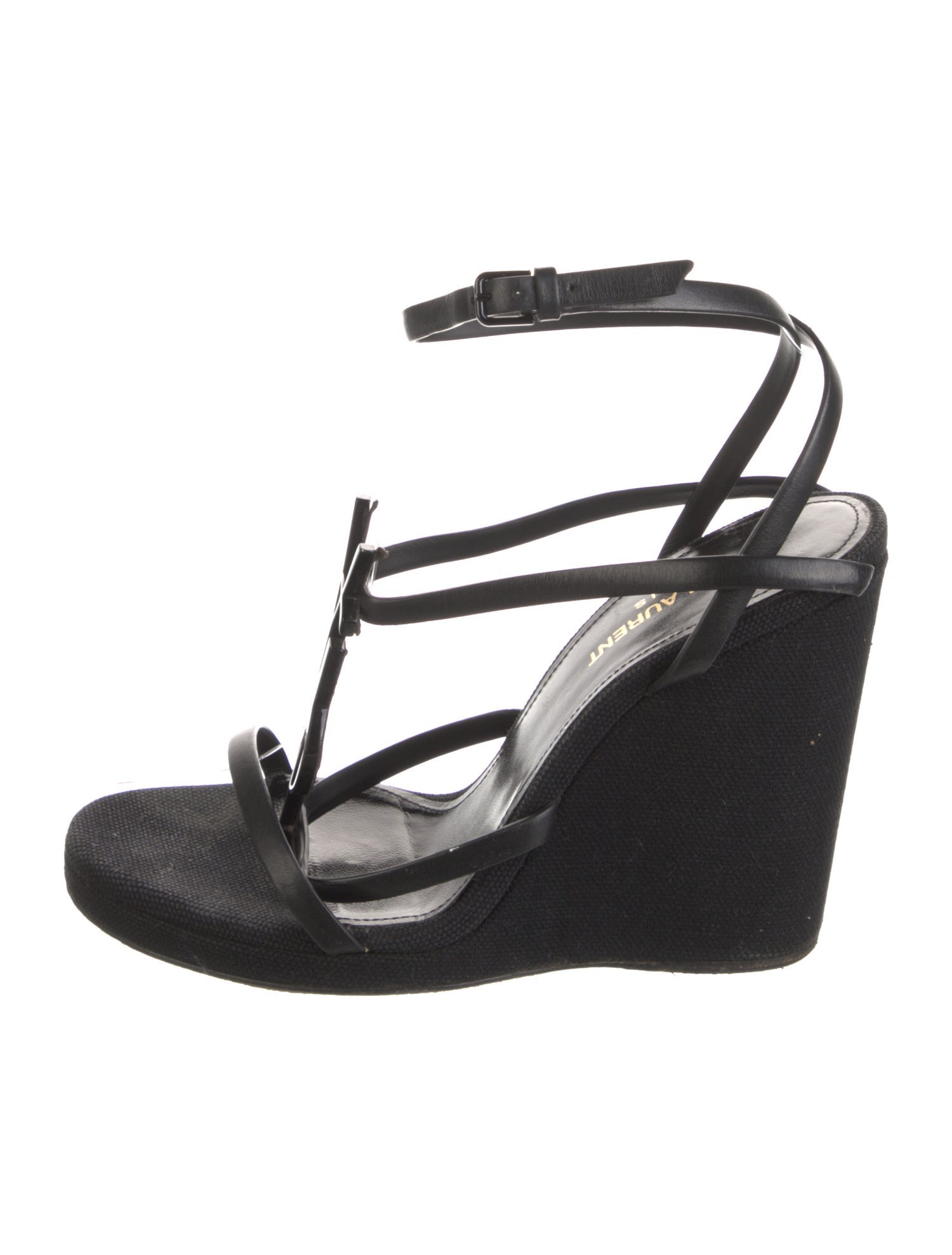 Saint Laurent Signature Logo Leather Espadrilles