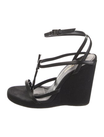 Saint Laurent Signature Logo Leather Espadrilles