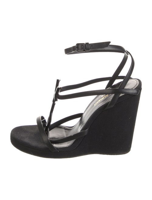 Saint Laurent Signature Logo Leather Espadrilles