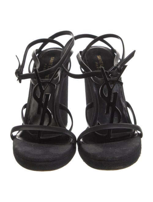 Saint Laurent Signature Logo Leather Espadrilles