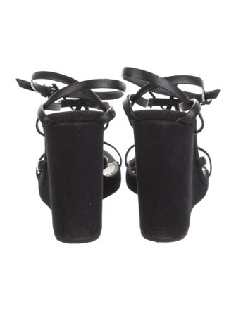 Saint Laurent Signature Logo Leather Espadrilles