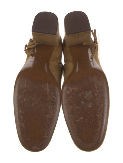 Saint Laurent Suede Fringe Trim Accent Boots