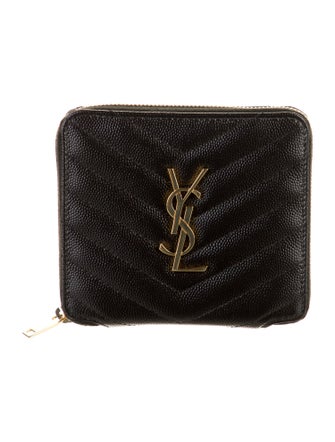 Saint Laurent 2020 Signature Logo Compact Wallet
