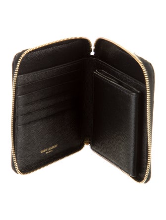 Saint Laurent 2020 Signature Logo Compact Wallet