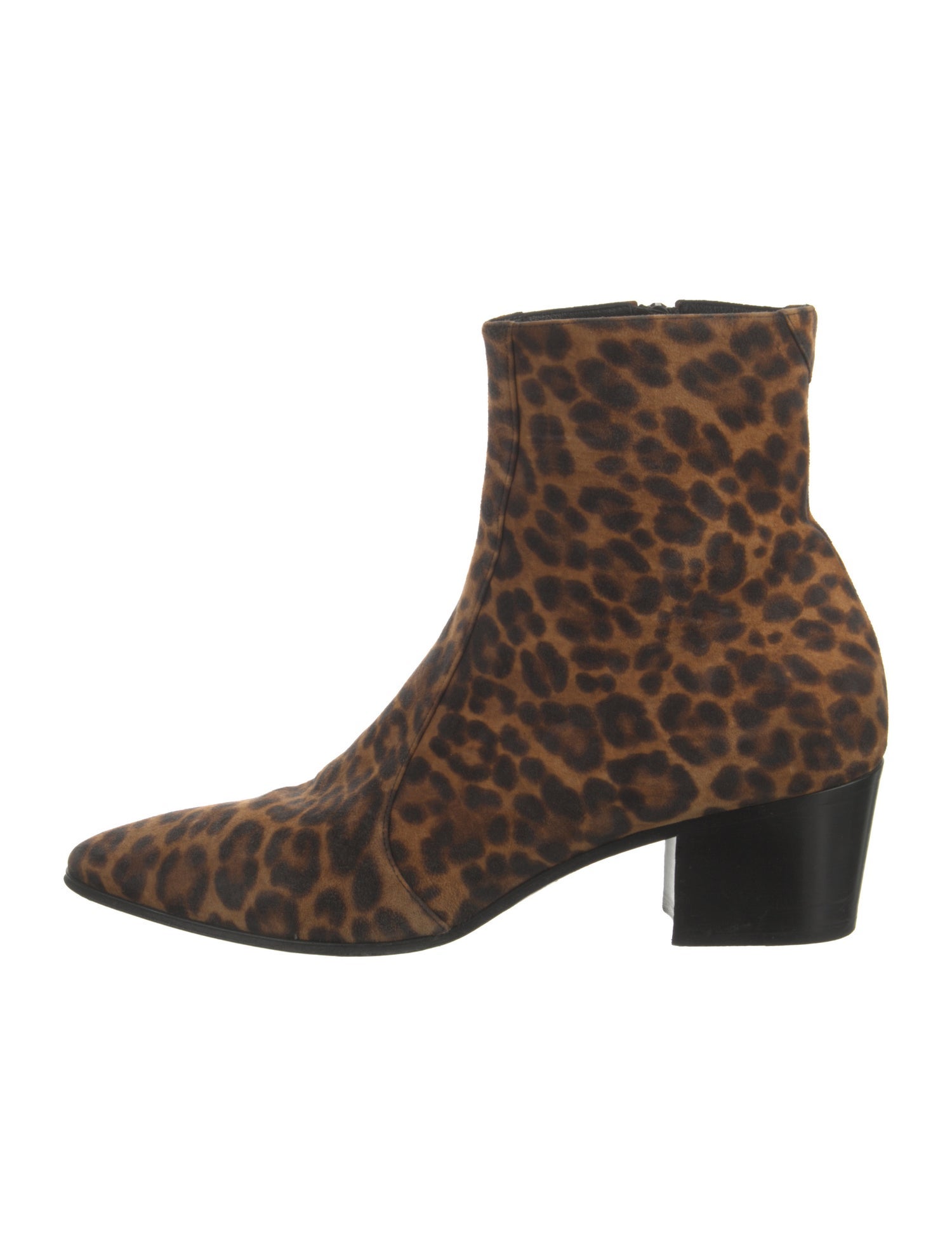 Saint Laurent Suede Animal Print Boots